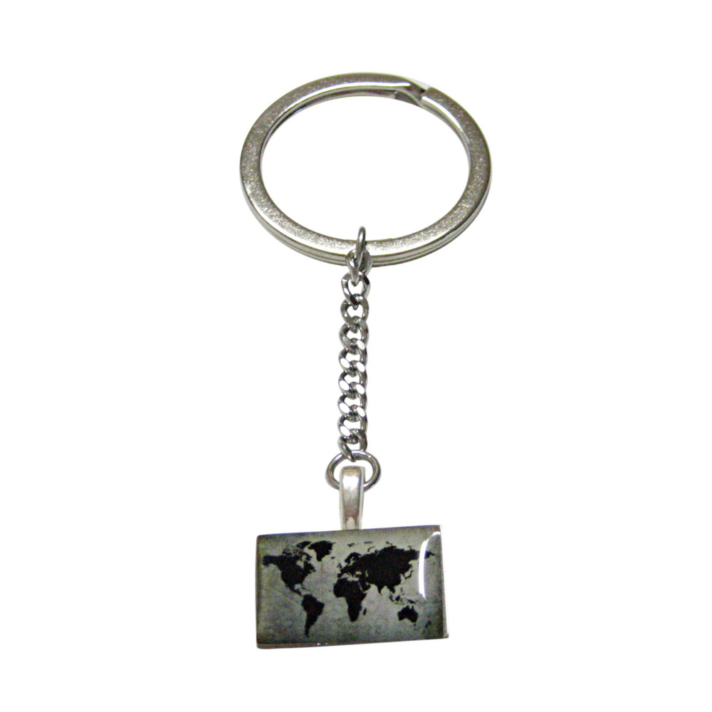 Rectangular World Map Keychain - image 1